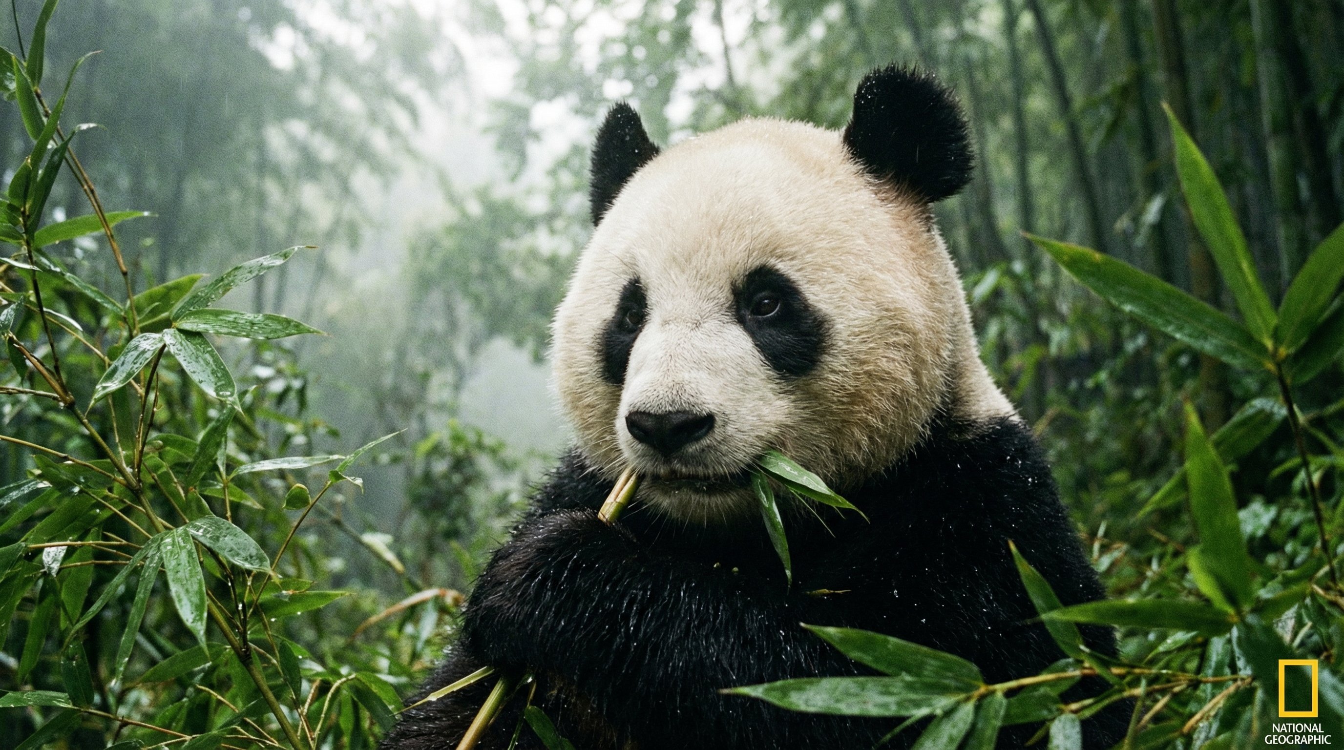 高清3D动漫熊猫吃竹子视频